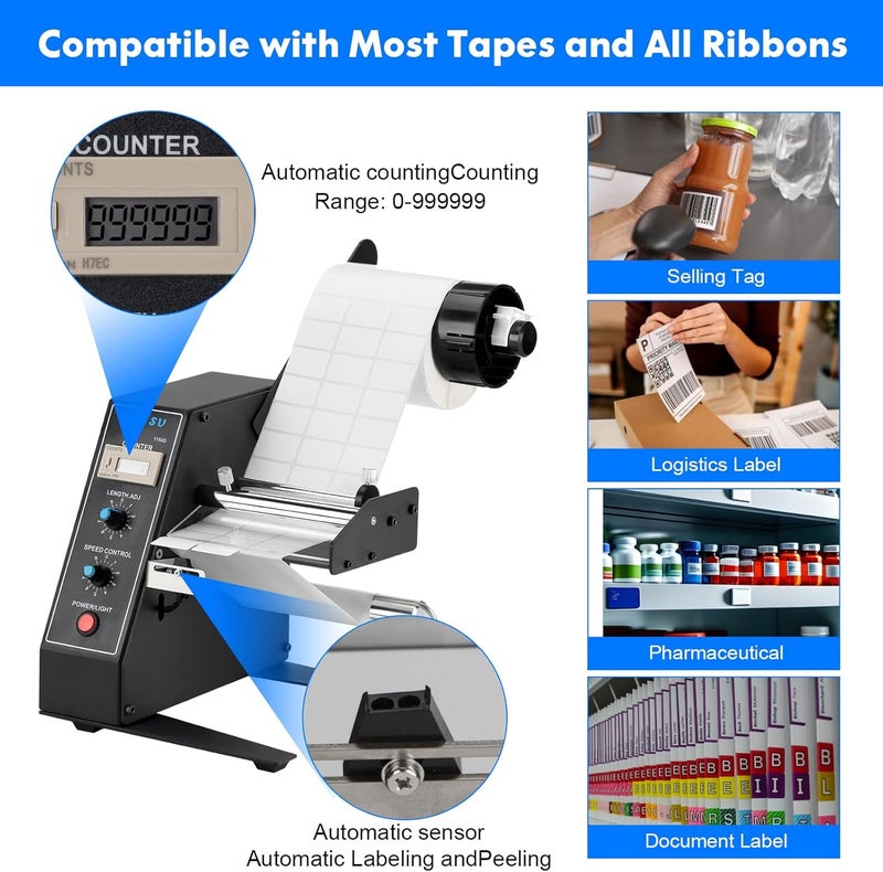 YUZSU Automatic Label Dispenser,1150D,Automatic Label Separator,Label applicator, 110V,1-8m/min, Auto Counting Portable Label Applicator for Various Bottles Label Sizes - Image 2